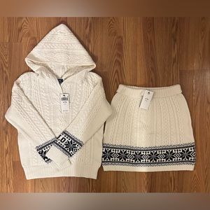 Polo Ralph Lauren Girl’s Cable Cotton Sweater hoodies and Cable Cotton Skirt